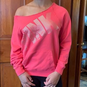 Pink off the sholder sweatshirt